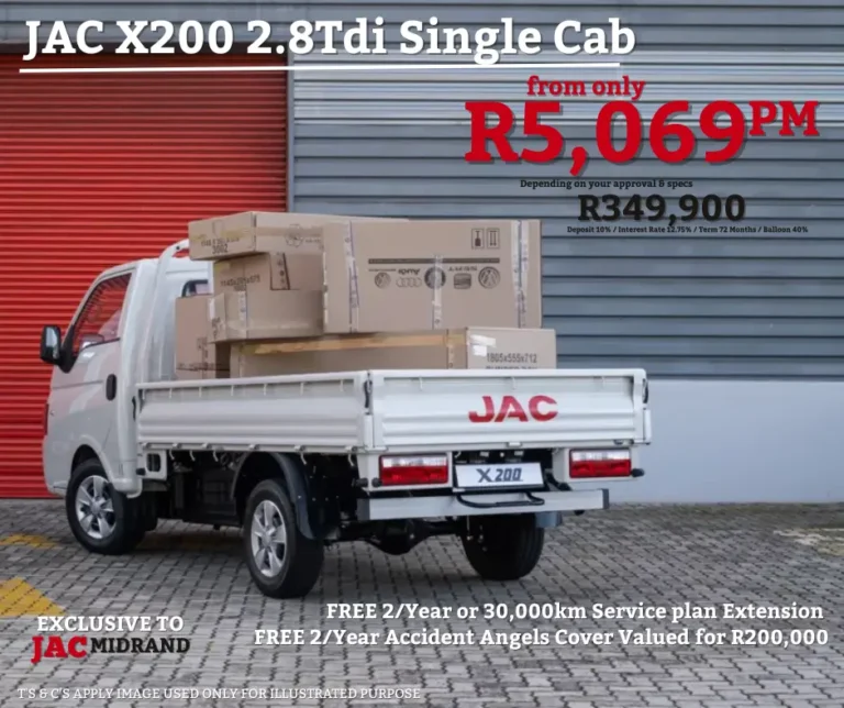 JAC Midrand X200 2.8 Single Cab from R5069pm