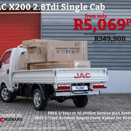 JAC Midrand X200 2.8 Single Cab from R5069pm